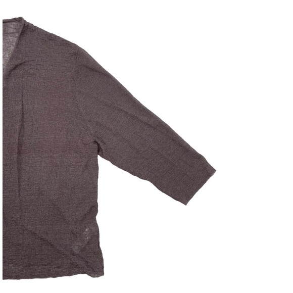 Eileen Fisher Fine Organic Linen Short Cardigan Crepe Knit Luna Purple XL $188 - Picture 9 of 10